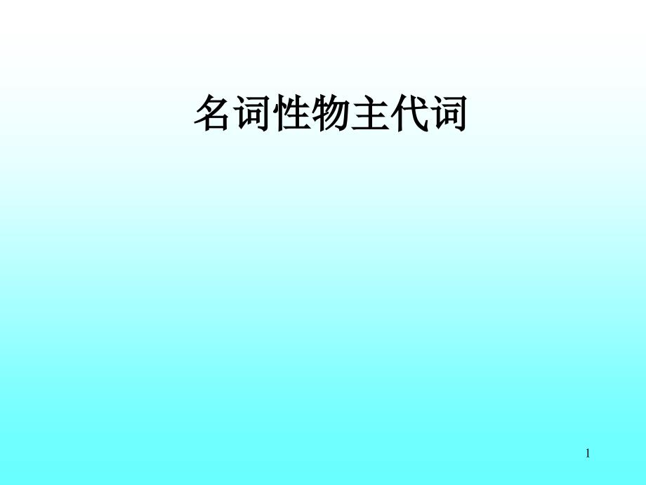 名词性物主代词+以及其相关知识点课件_第1页