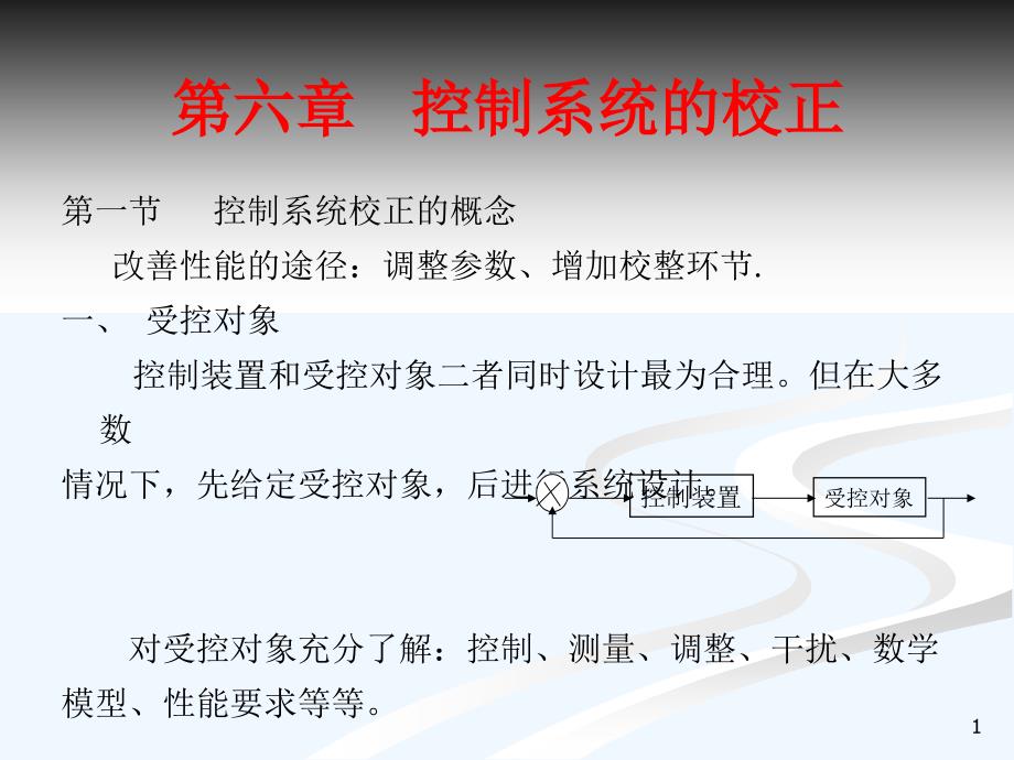 自动控制原理第六章控制系统的校正课件_第1页