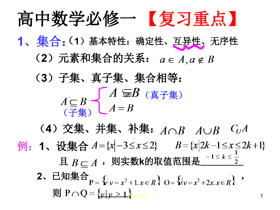 数学必修一必修二的总复习课件_第1页