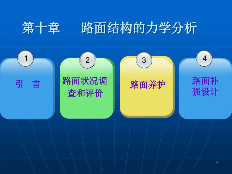 路面的评价养护和补强设计课件_第1页