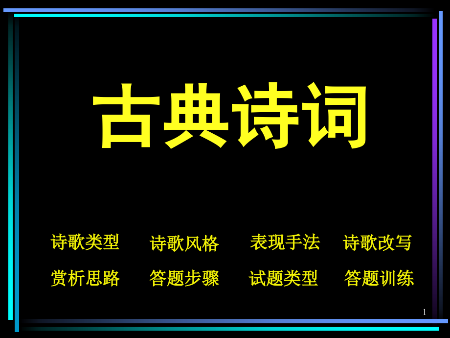 古典诗词知识讲解及训练资料课件_第1页