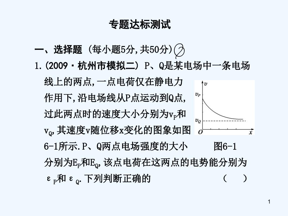 专题6电场和磁场专题达标测试课件_第1页