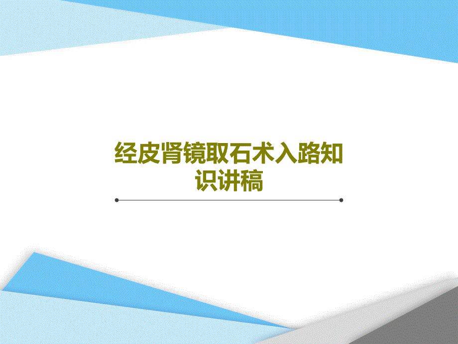 经皮肾镜取石术入路知识讲稿课件_第1页