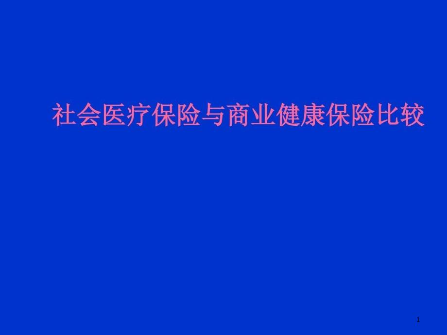 社会医疗保险与商业健康保险比较课件整理_第1页