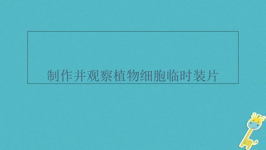 七年级生物上册制作并观察植物细胞临时装片ppt课件新人教版_第1页