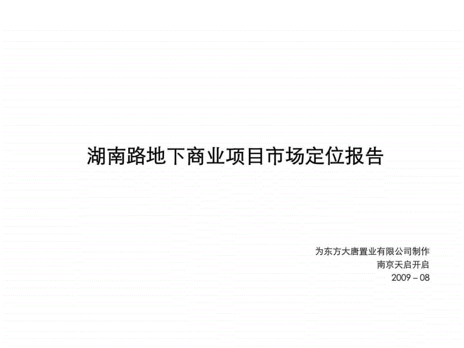 南京湖南路地下商业项目市场定位报告_002_第1页