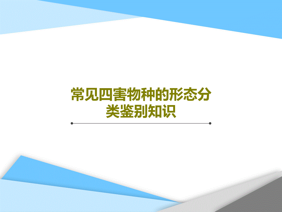 常见四害物种的形态分类鉴别知识_第1页