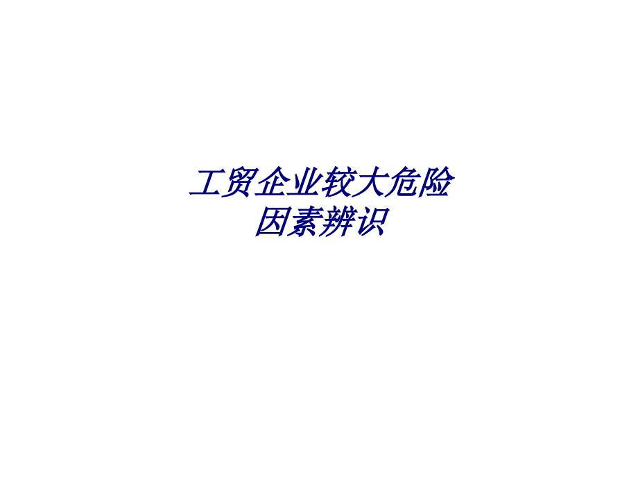 工贸企业较大危险因素辨识专题培训课件_第1页