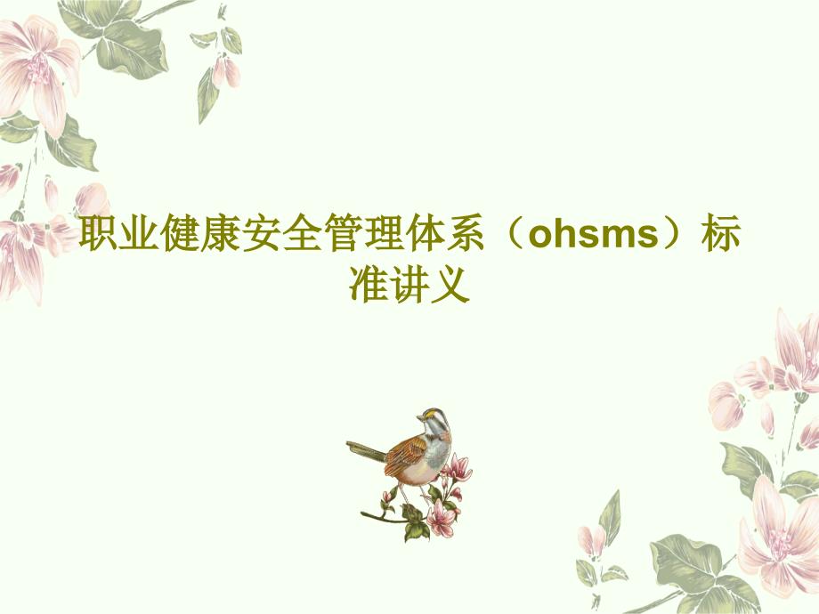 职业健康安全管理体系(ohsms)标准讲义教学课件_第1页