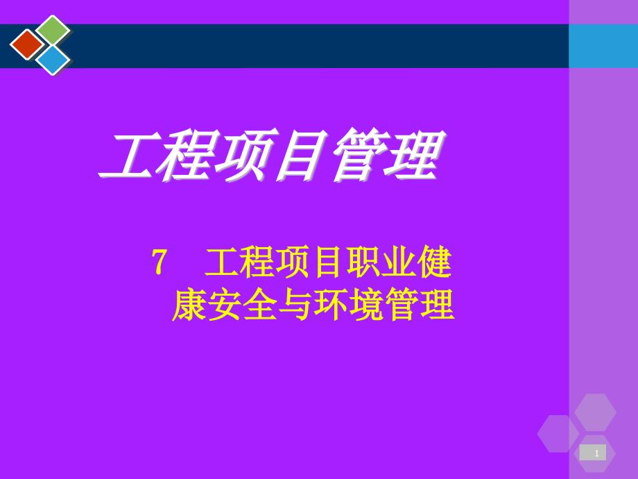 工程项目职业健康安全与环境管理课件_第1页