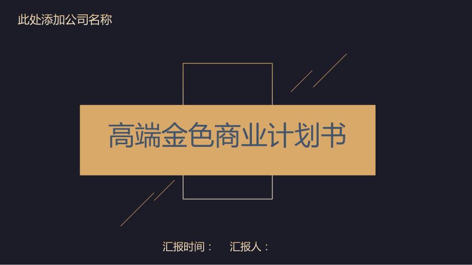 大气高端金色商业计划书经典大气课件_第1页