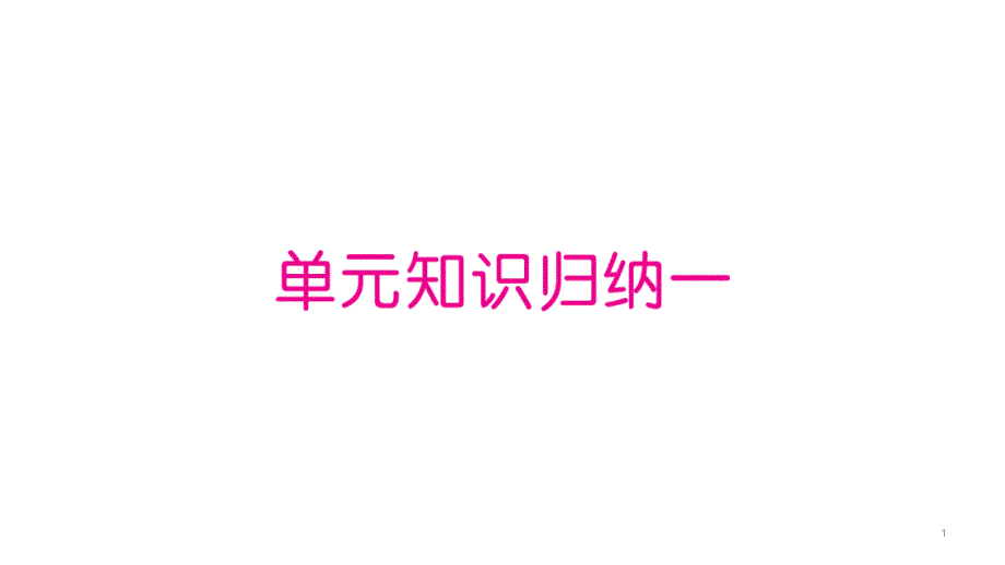 部编版四年级语文上册第一单元知识归纳课件_第1页