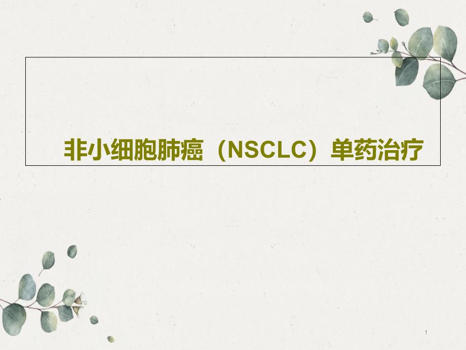 非小细胞肺癌(NSCLC)单药治疗课件_第1页