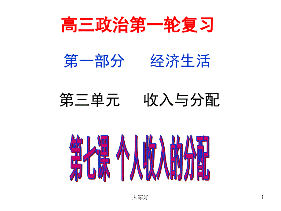 高三政治一轮复习·经济生活·课件_第1页