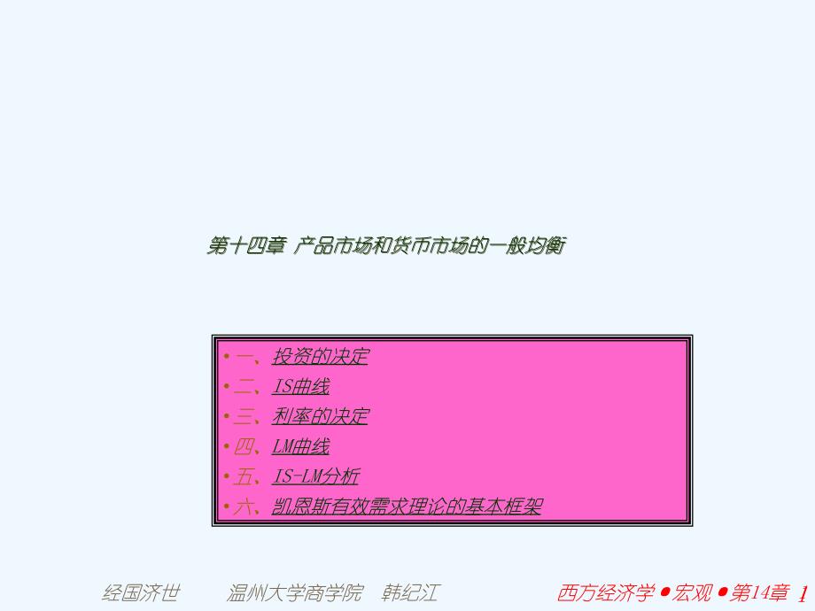 西方经济学(宏观部分)高鸿业第四版-PPT十四章【经济学经典】课件_第1页