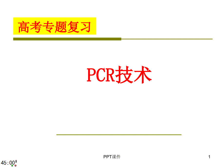 专题复习PCR技术课件_第1页