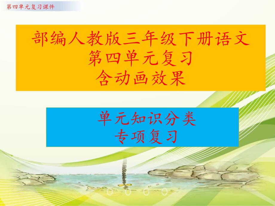 部编人教版语文三年级下册第四单元复习课件(单元知识要点汇编)_第1页