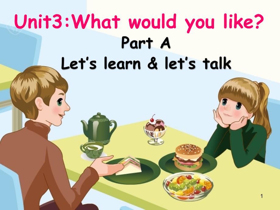 人教PEP五年级上册英语Unit-3-What-would-you-like？-Part-A-Let’s-learnppt课件_第1页