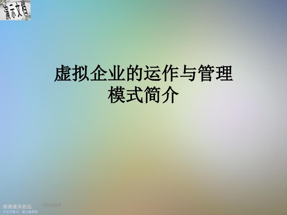 虚拟企业的运作与管理模式简介课件_第1页