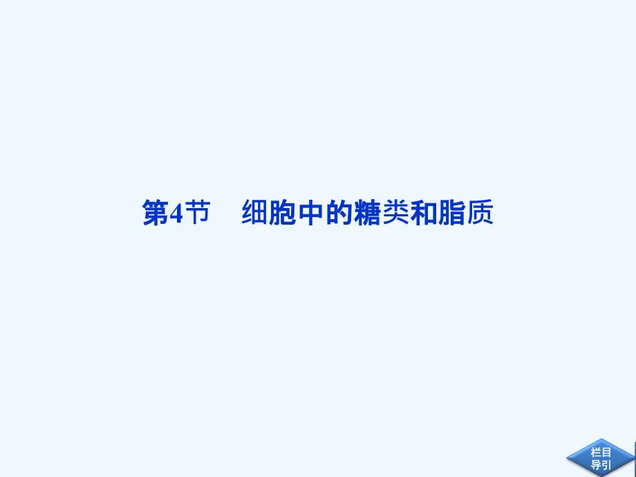 人民教育版高中生物必修1同步教学ppt课件第二章第4节细胞中的糖类和脂质(阅读)_第1页