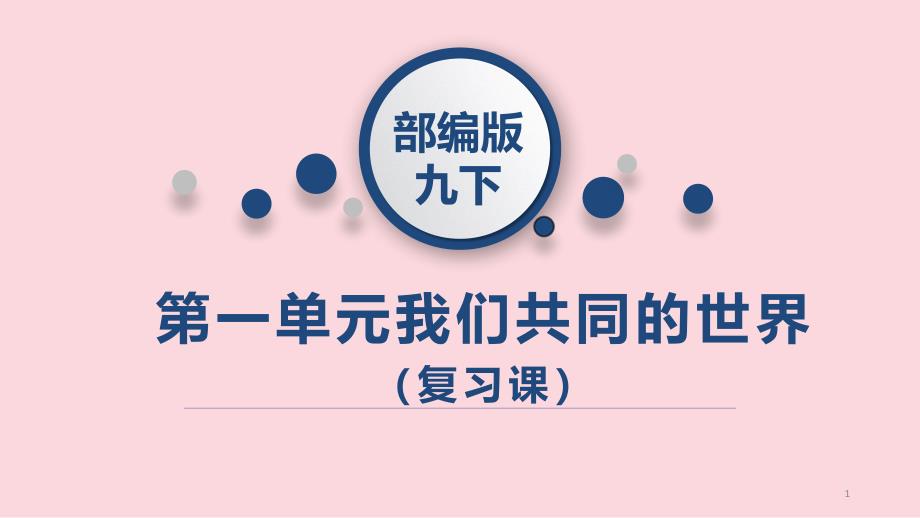 第一单元--我们共同的世界(复习ppt课件)-2020-2021学年道德与法治九年级下册单元复习过关课_第1页