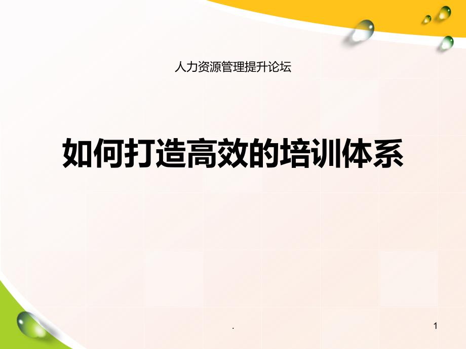 高效的培训体系的建设课件_第1页