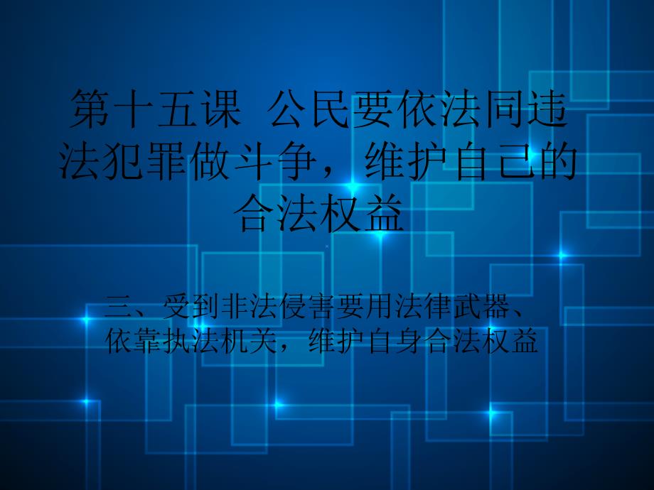 公民要依法同违法犯罪行为作斗争教学ppt课件_第1页