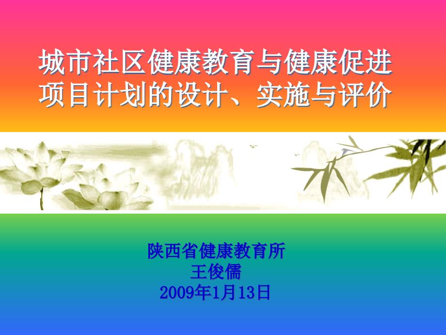 城社区健康教育与健康促进项目计划的设计课件_第1页