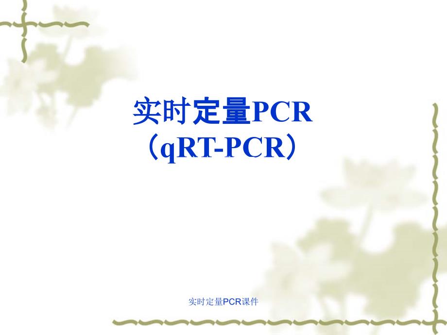 实时定量PCR课件_第1页