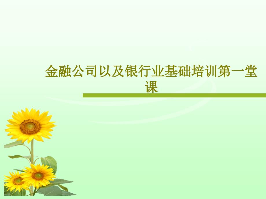 金融公司以及银行业基础培训第一堂课教学课件_第1页