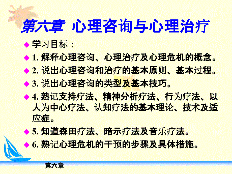 护理心理学-06第六章---心理咨询和治疗课件_第1页