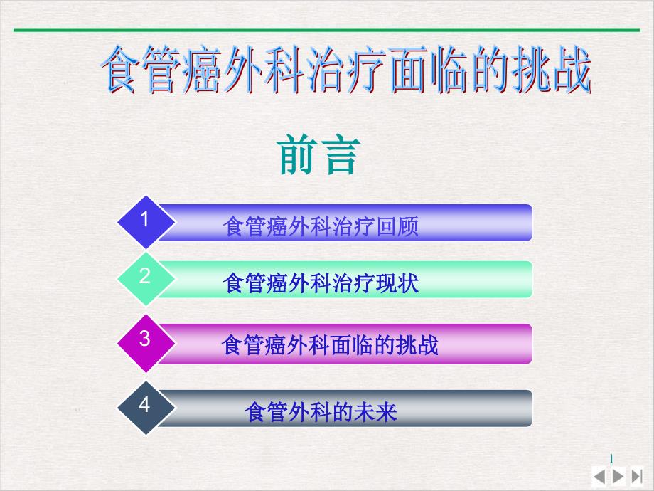 食管癌外科治疗面临的挑战版课件_第1页