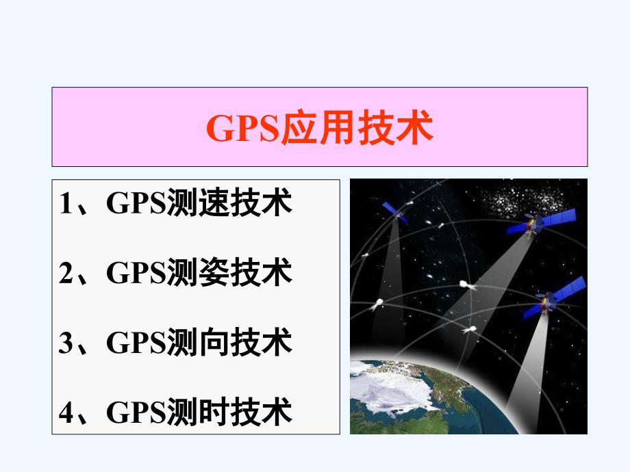 GPS测速、定姿与授时课件_第1页