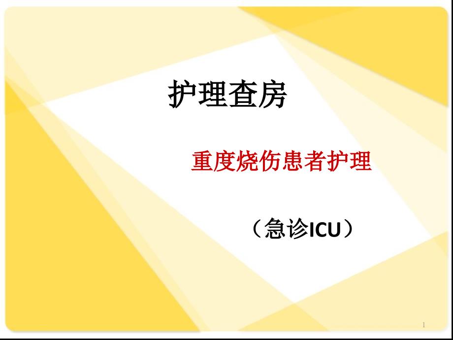 重度烧伤病人护理查房课件_第1页