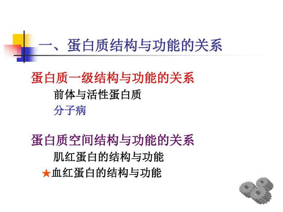 蛋白质结构与功能关系教学课件_第1页