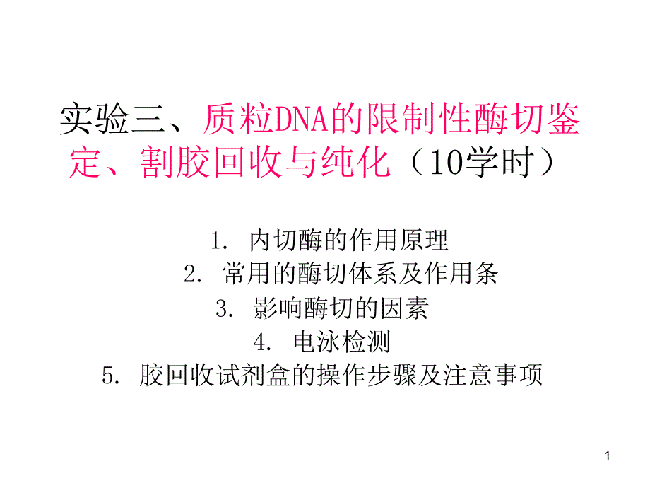 实验三质粒DNA的酶切课件_第1页