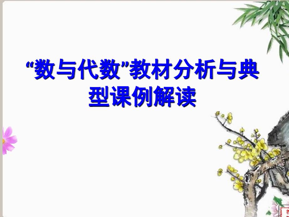 数与代数教材分析与典型课例解读课件_第1页