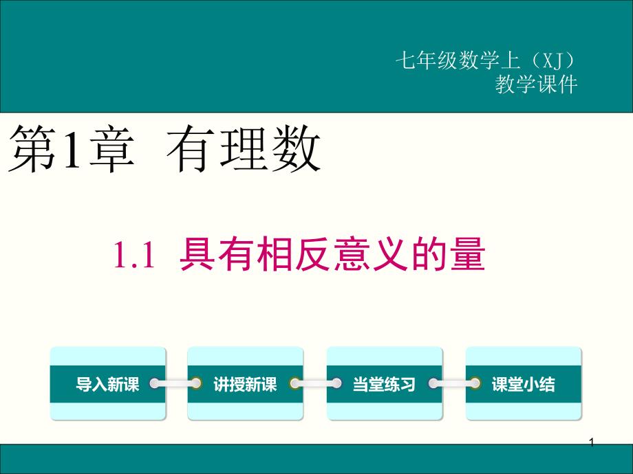 新湘教版七年级数学上1.1具有相反意义的量公开课优质教学ppt课件_第1页