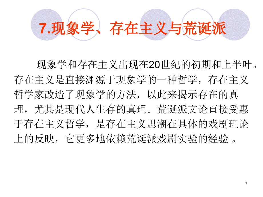 现象学存在主义与荒诞派课件_第1页