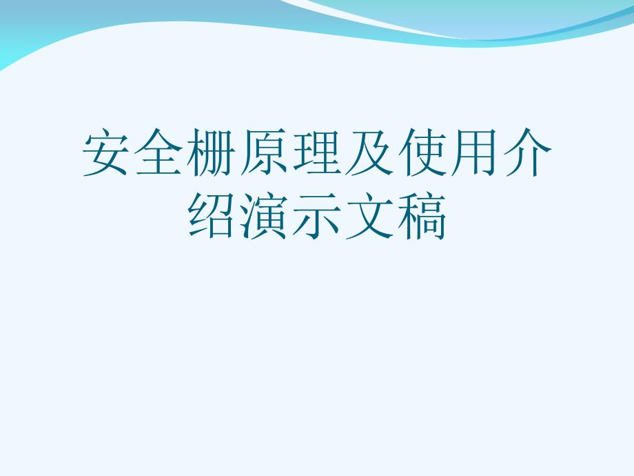 安全栅原理及使用介绍演示文稿课件_第1页