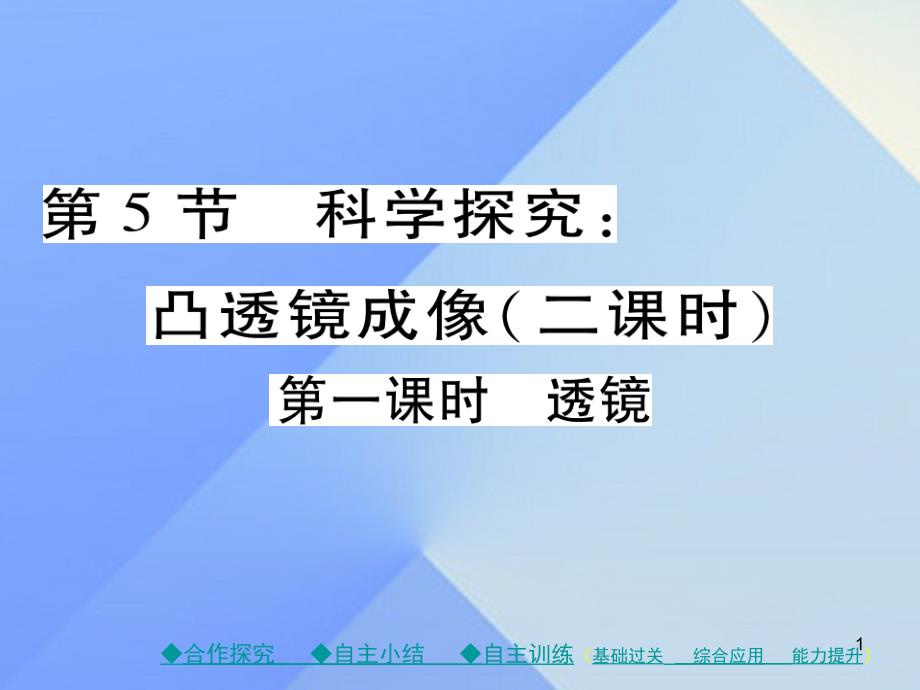 八年级物理全册第4章多彩的光第5节科学探究-凸透镜成像-第1课时-透镜教学ppt课件-(新版)沪科版_第1页