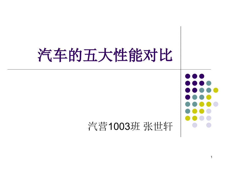 汽车的五大性能对比课件_第1页