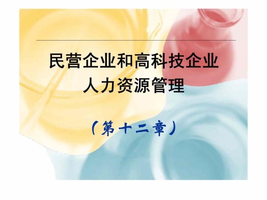 民营企业和高科技企业人力资源管理(第十二章)课件_第1页