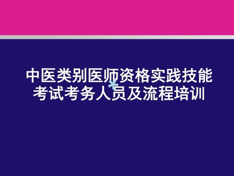 执业中医医师实践技能考试考务人员及流程培训课件_第1页