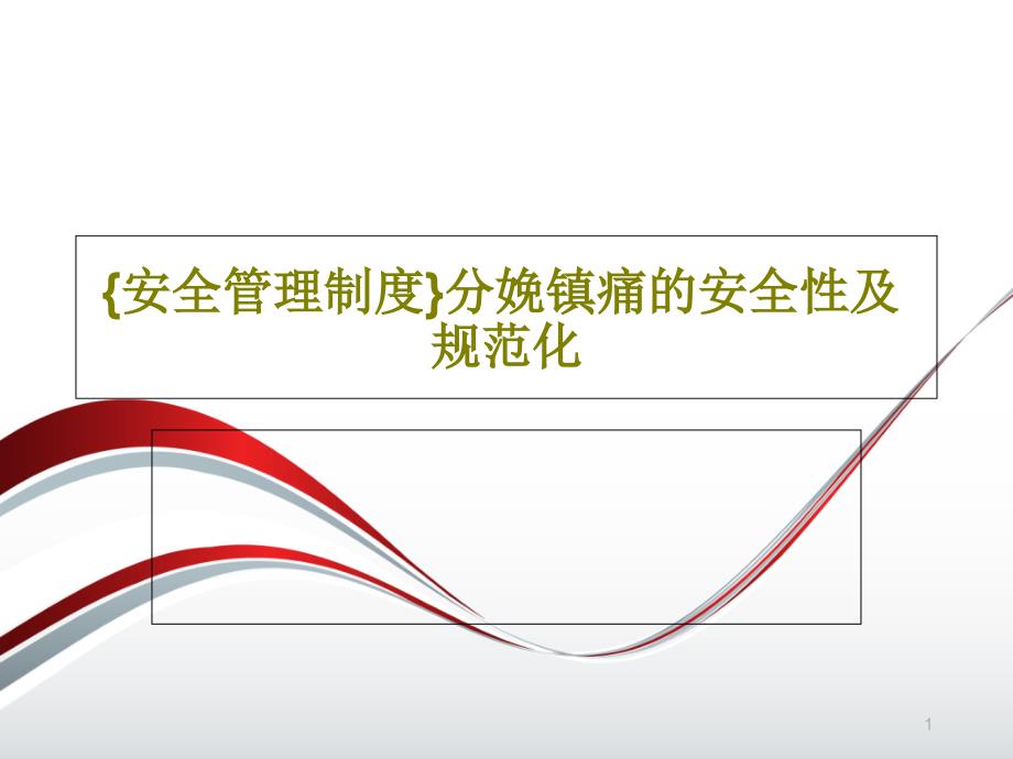 分娩镇痛的安全性及规范化ppt课件_第1页