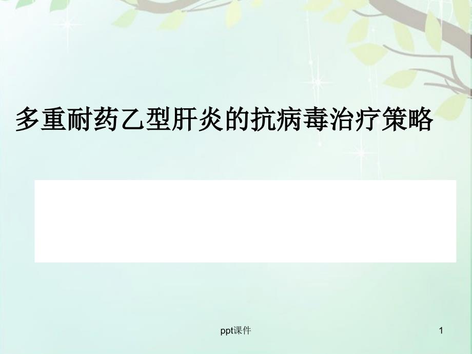 多重耐药乙型肝炎的抗病毒治疗策略--课件_第1页