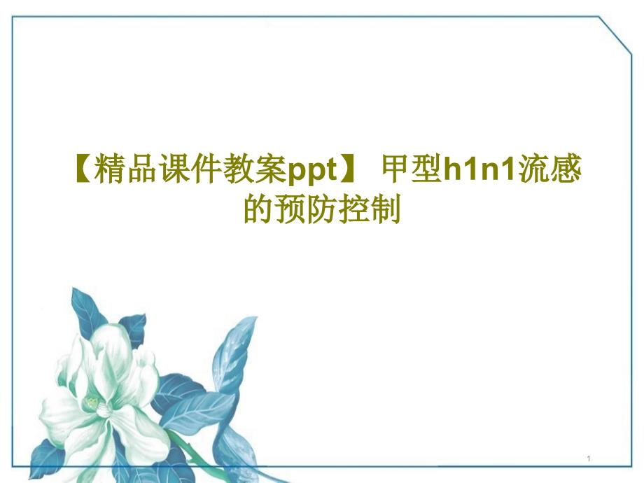 甲型h1n1流感的预防控制文档课件_第1页