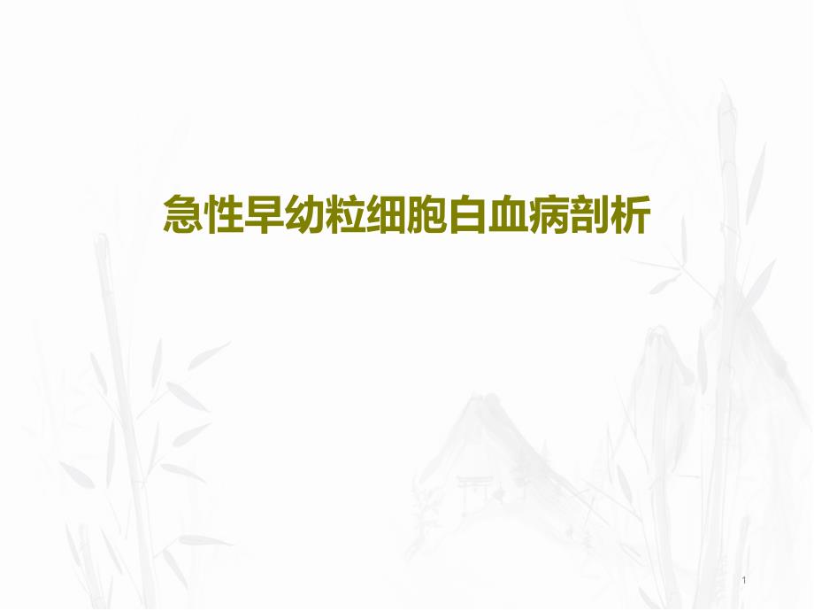 急性早幼粒细胞白血病剖析课件_第1页