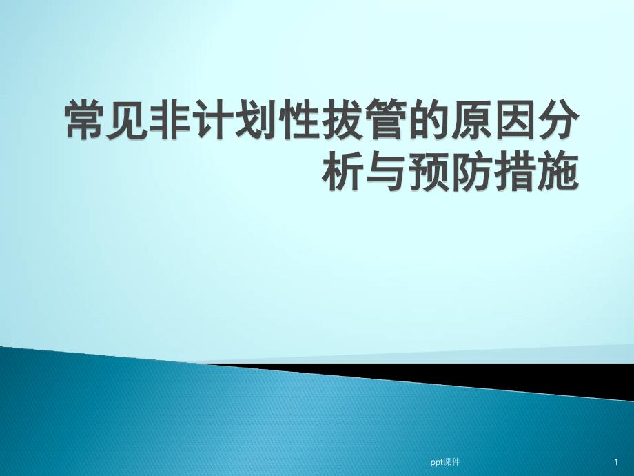 常见非计划性拔管的原因分析与预防措施【呼吸内科】--课件_第1页