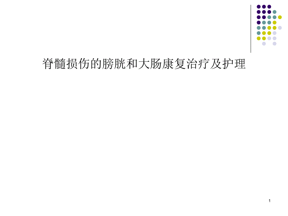 脊髓损伤的膀胱和大肠康复治疗及护理课件_第1页